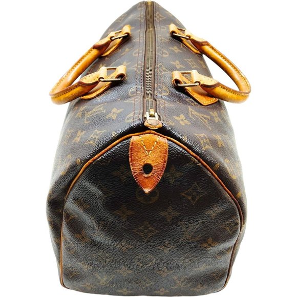916297M Louis Vuitton Satchel Bag Speedy 35 Brown Monogram - Picture 3 of 12